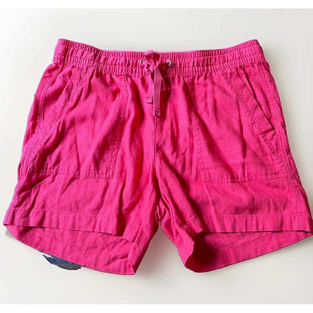 Nautica Linen Blend Cherry Red Pockets Red Short Pants Size Women's Small